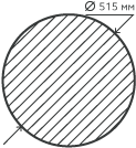 Круг нержавеющий (пруток) 515 мм.  08Х18Н10Т горячекатаный, матовый